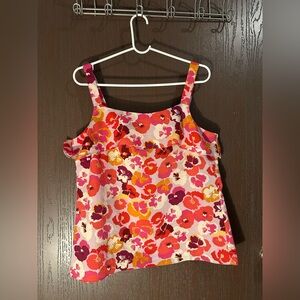 CAbi Pink and Orange Floral Top